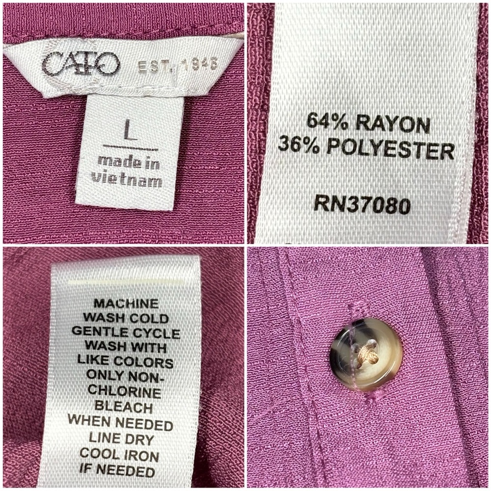 Cato Mauve Button-Up Women's Top - Picture 8 of 8